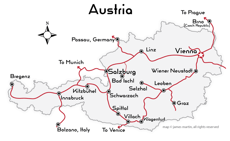 Vlak iz Italije natovaren s 20 haubica za Ukrajinu prošao kroz Austriju bez dozvole Austria-rail-map-900