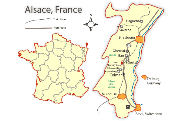 Herrenchiemsee Palace, click to read more Alsace region map