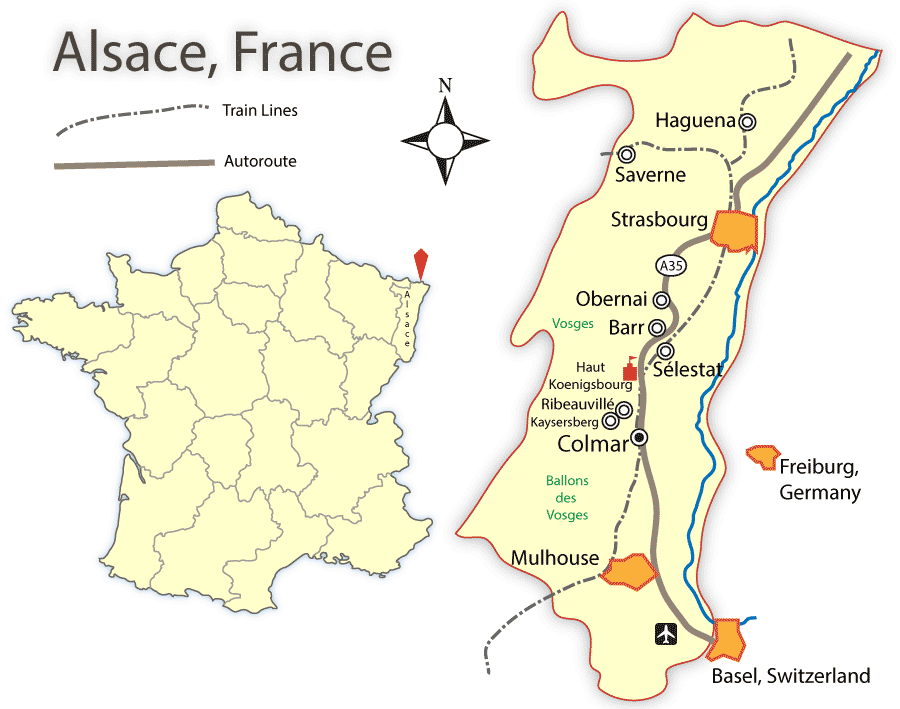 alsace france map