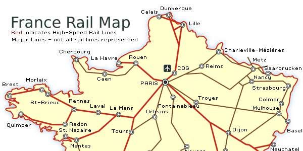 France Rail Map French Train Itineraries Mapping France