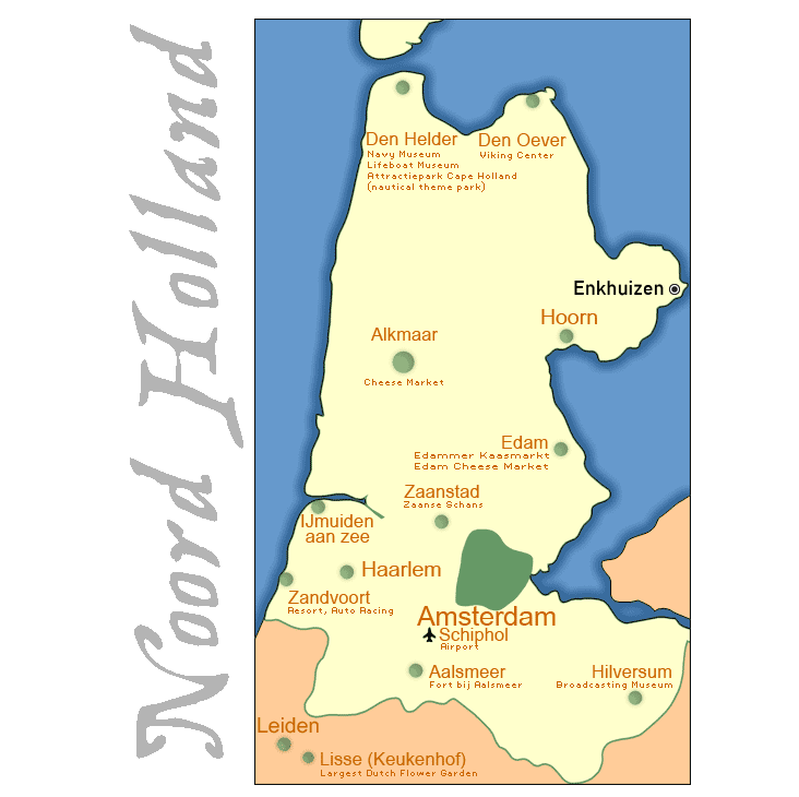 noord holland map