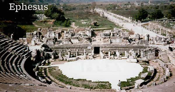 ephesus theater and road to port