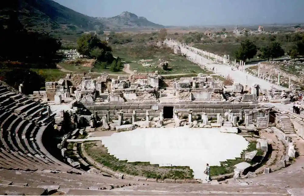 ephesus theater and road to port